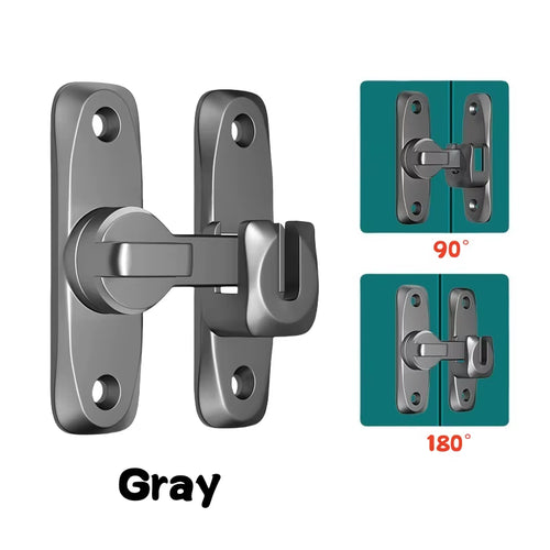 90/180 Degree Flip Door Lock Home Security Sliding Door Latch Small Gate Latches Hardware Anti-Theft Lock Zinc Alloy Door Bolts