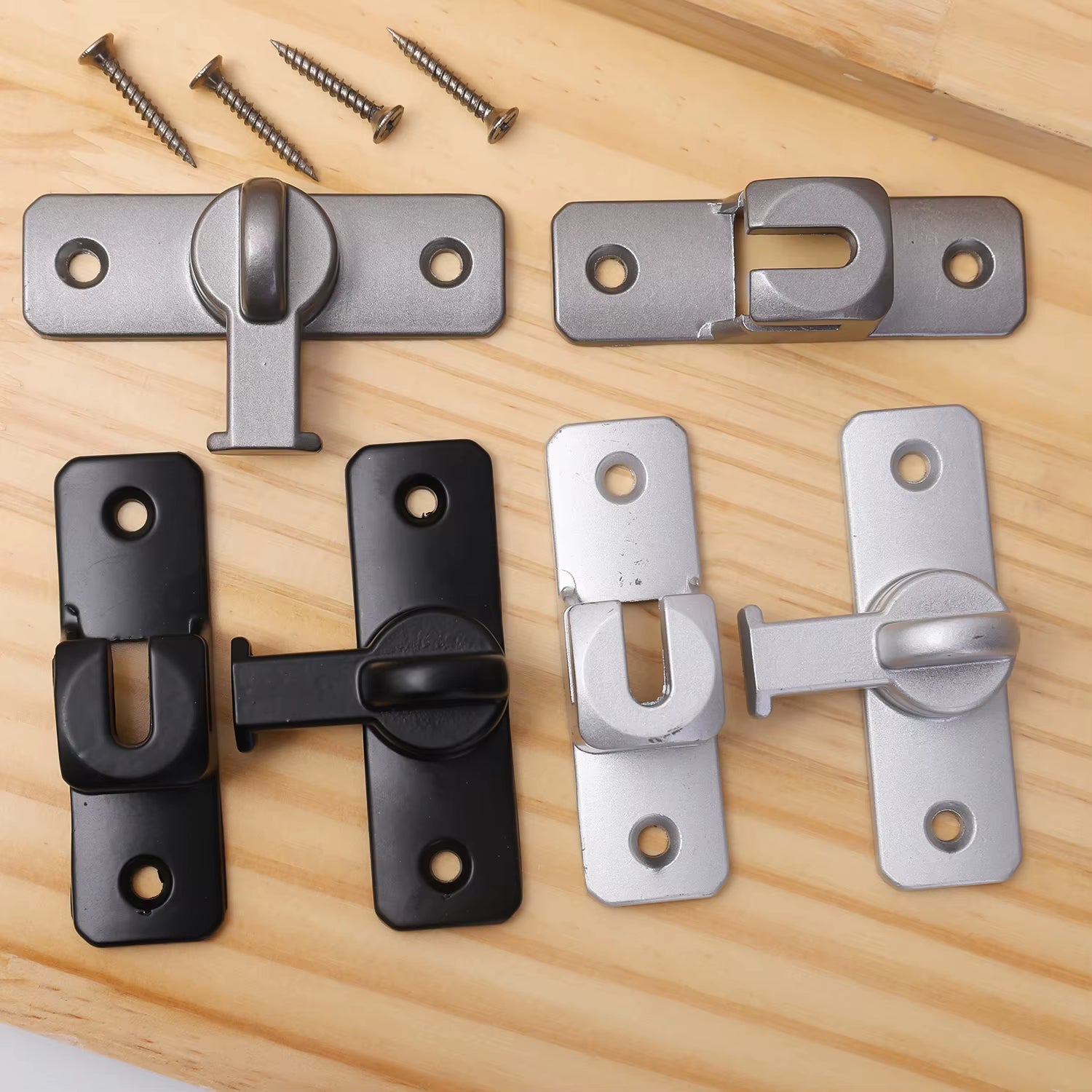 90 Degree Window Drawers Cabinet Locks Stainless Steel Hook Latch Barn Door Latch Bolt Hooks Sliding Gate Buckles Hardware