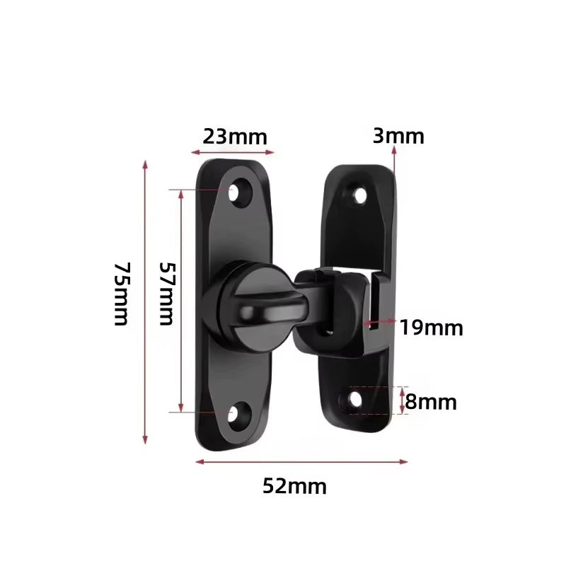 90/180 Degree Flip Door Lock Home Security Sliding Door Latch Small Gate Latches Hardware Anti-Theft Lock Zinc Alloy Door Bolts