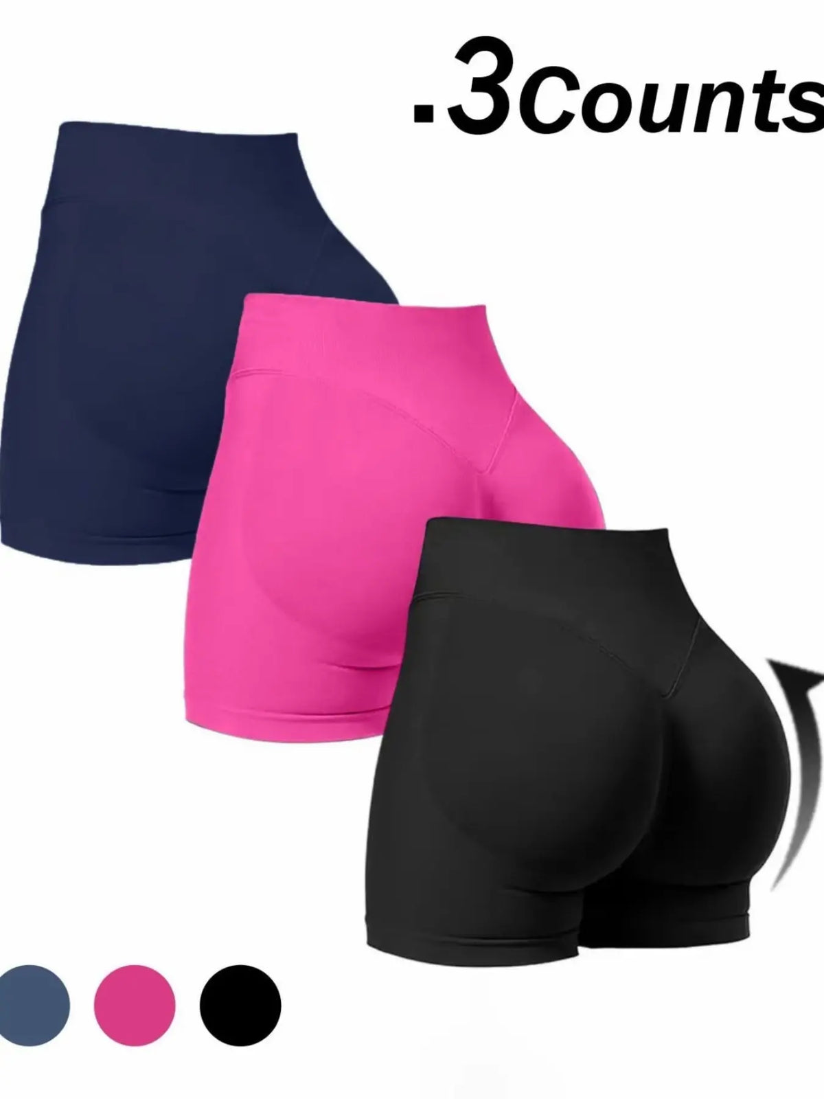Women'S Multi-Piece Fitness Shorts, Seamless Stretch Tight Yoga Pants, Yoga Biker Shorts, High-Waisted Sun Protection, Tummy Control, Ideal for Workout & Casual Wear