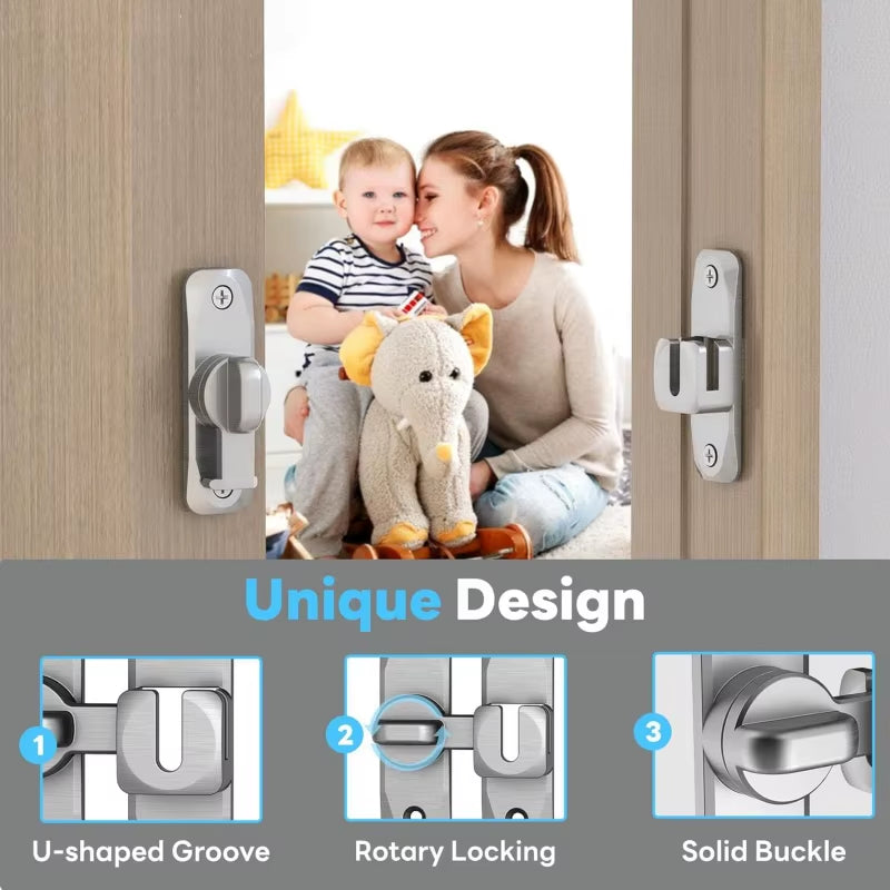 90/180 Degree Flip Door Lock Home Security Sliding Door Latch Small Gate Latches Hardware Anti-Theft Lock Zinc Alloy Door Bolts