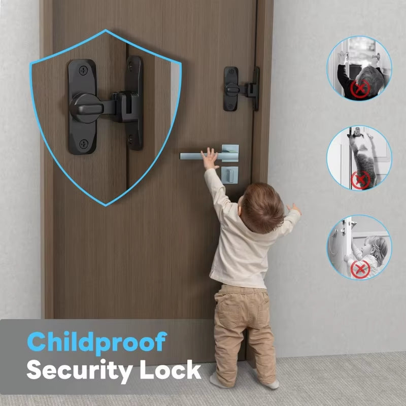 90/180 Degree Flip Door Lock Home Security Sliding Door Latch Small Gate Latches Hardware Anti-Theft Lock Zinc Alloy Door Bolts